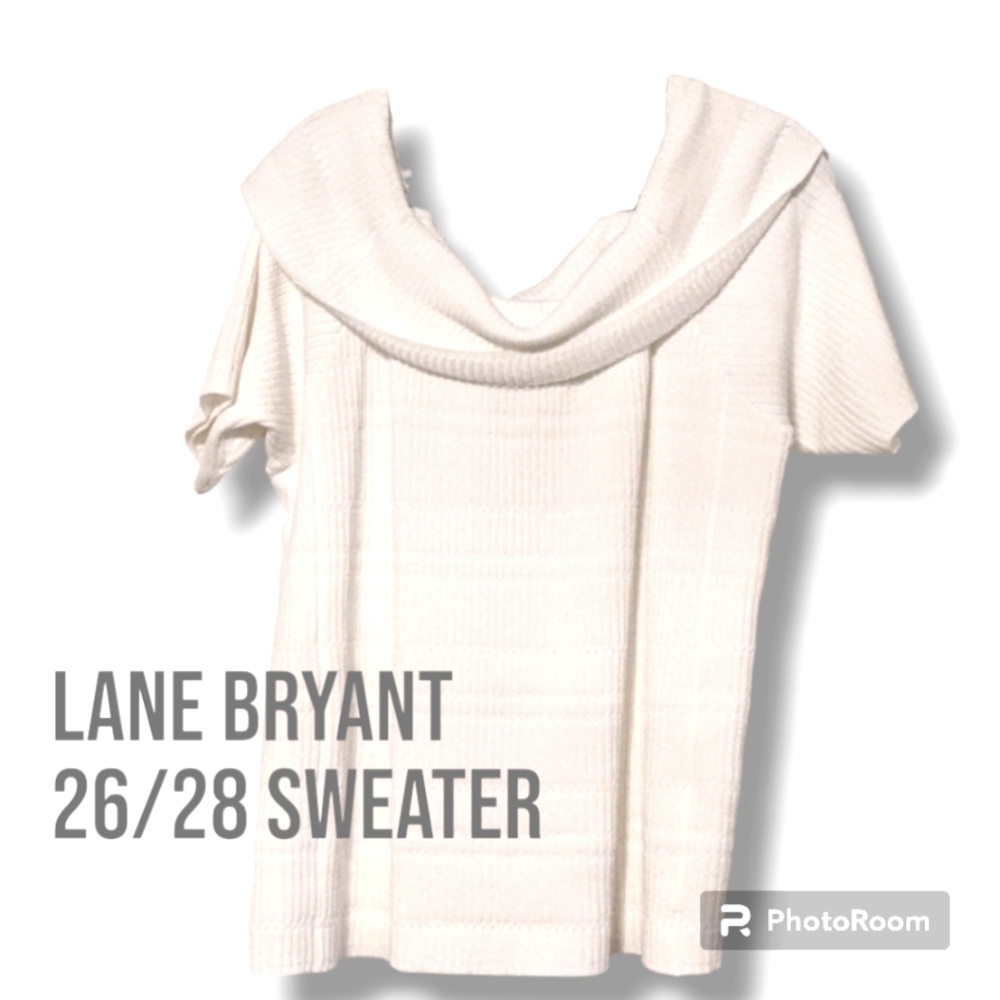 Lane Bryant Off the Shoulder Ribbed Cowl Neck Sweater Shirt, 26/28